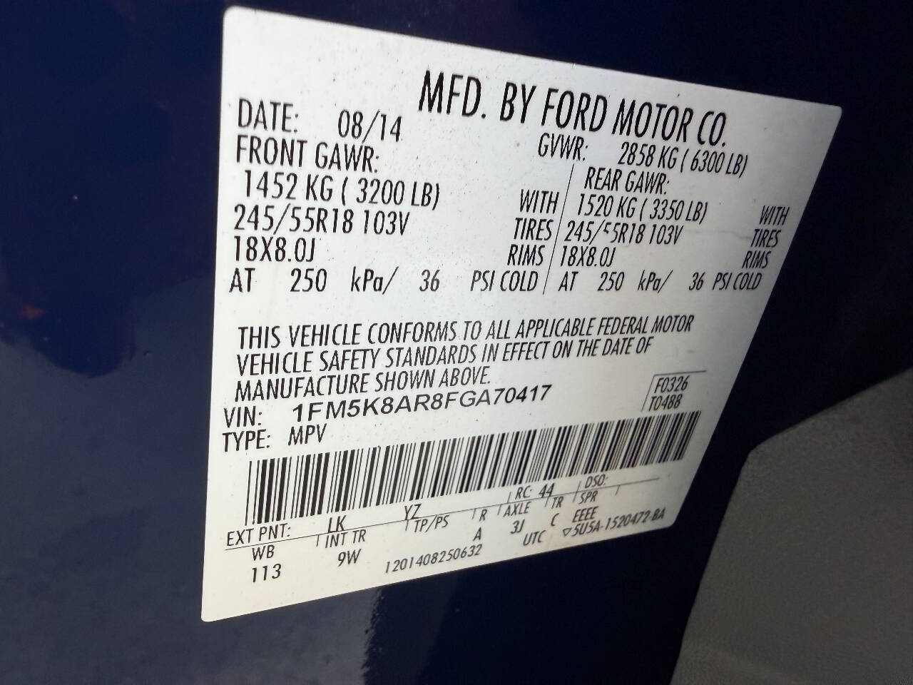 2015 Ford Explorer Utility 4D Police AWD 3.7L V6