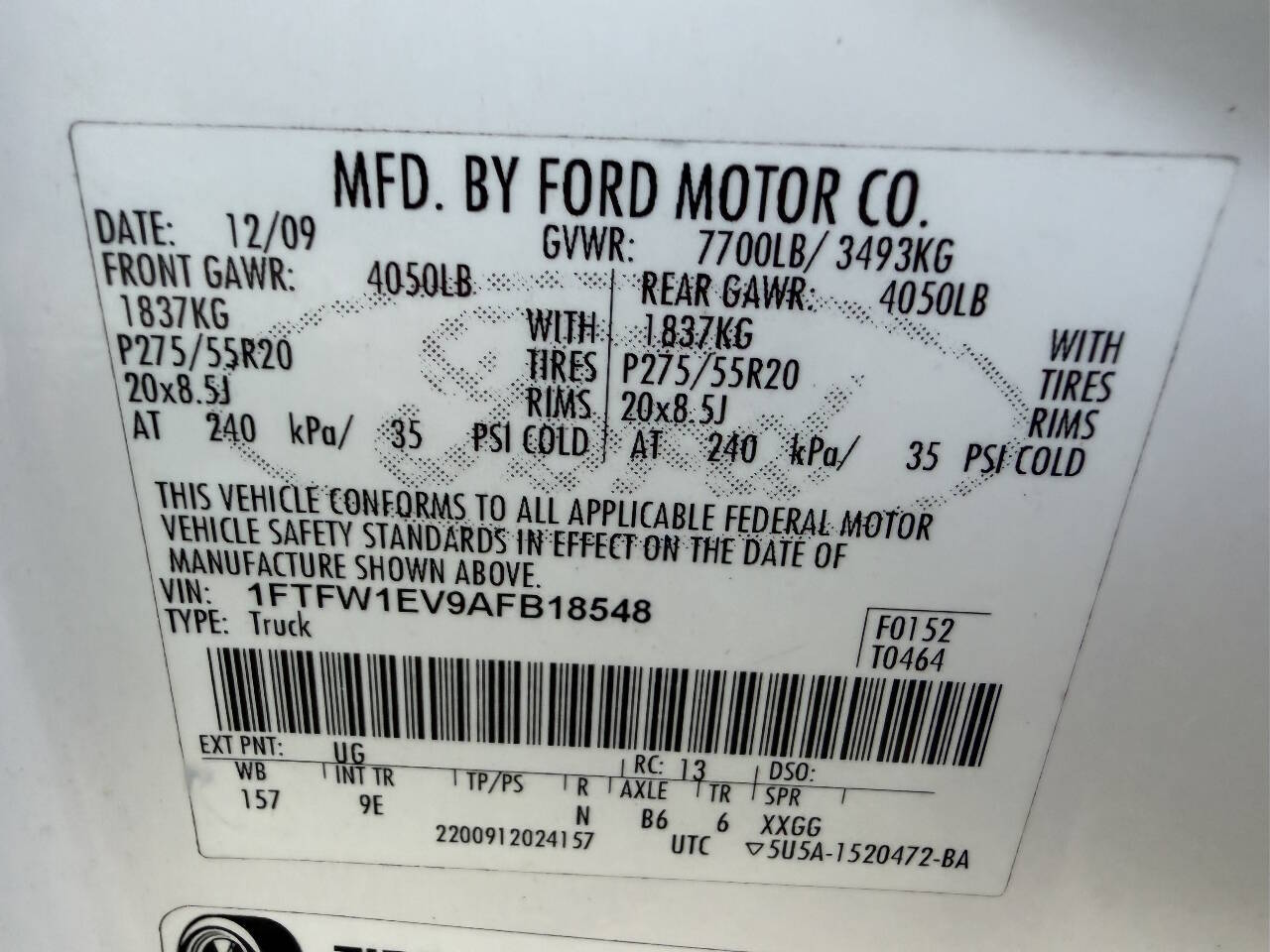 2010 Ford F150 SuperCrew Cab Platinum Pickup 4D 5 1/2 ft