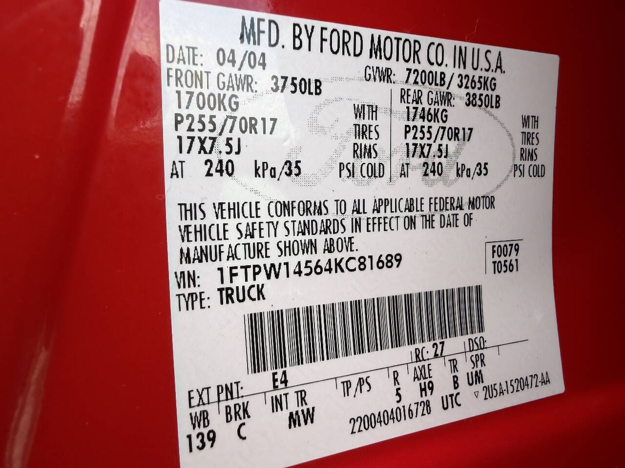 2004 Ford F-150 XLT photo 41