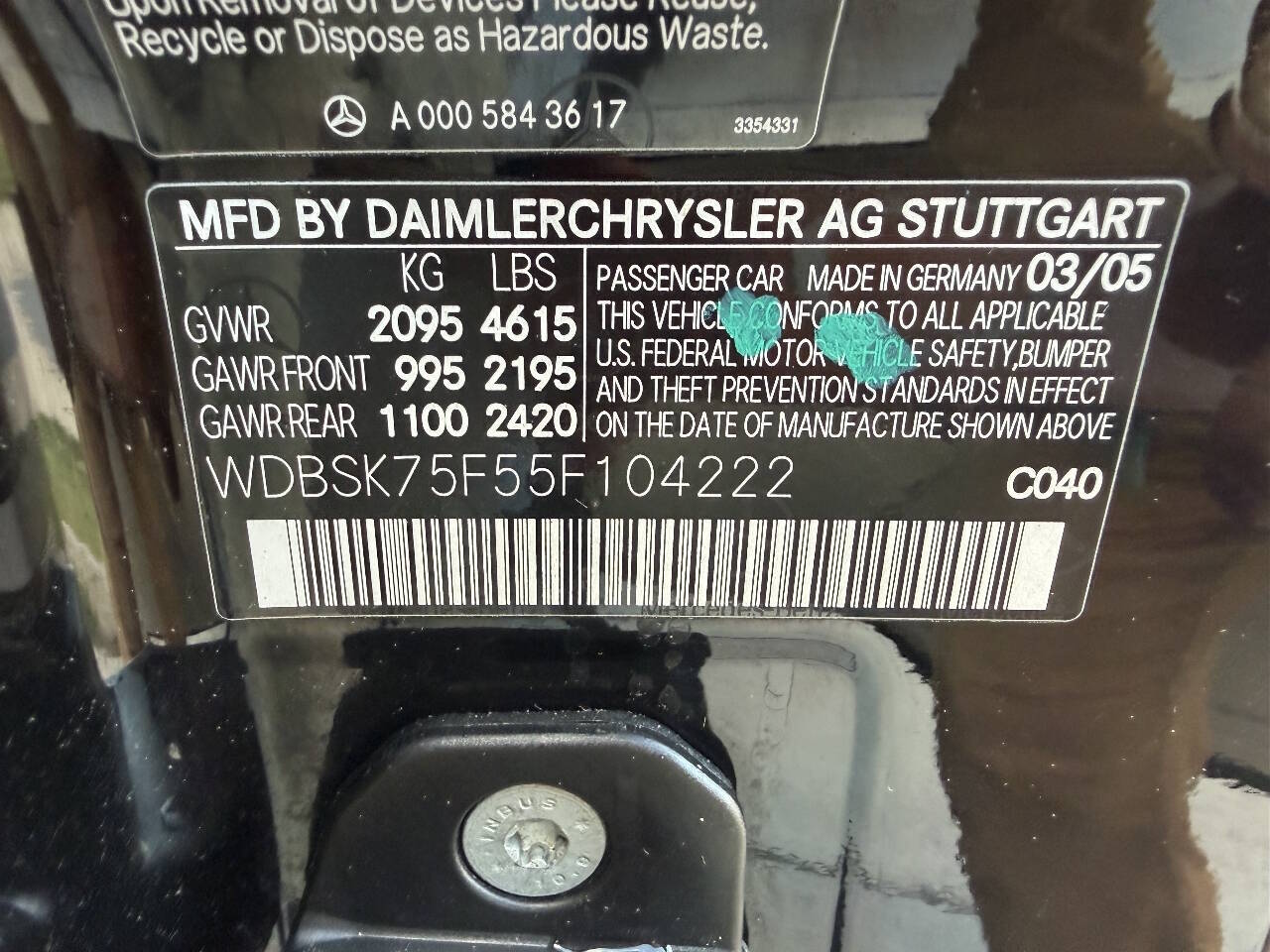 2005 Mercedes-Benz SL-Class SL500 photo 42