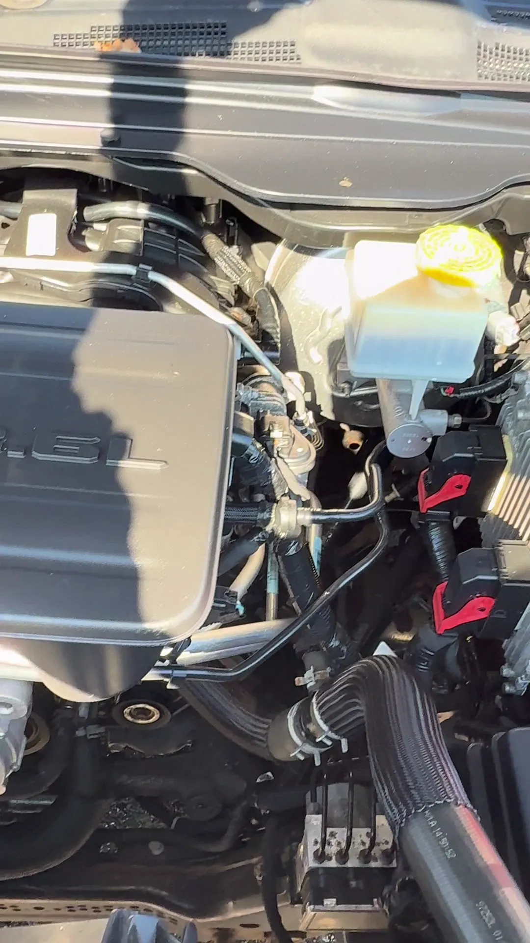Engine bay of 2019 Ram 1500 Crew Cab Big Horn Pickup 4D 5 1/2 ft