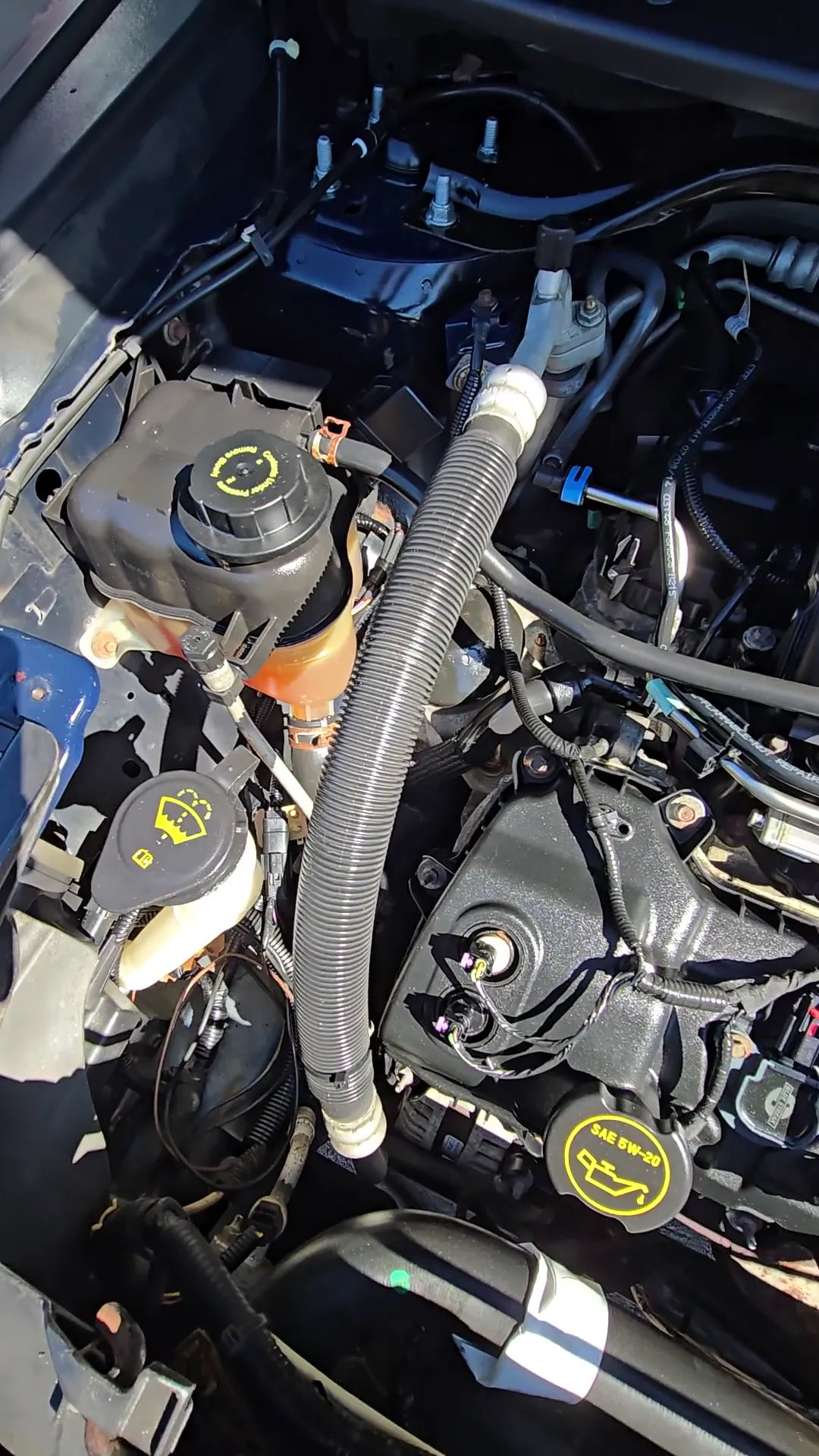 Engine bay of 2015 Ford Explorer Utility 4D Police AWD 3.7L V6