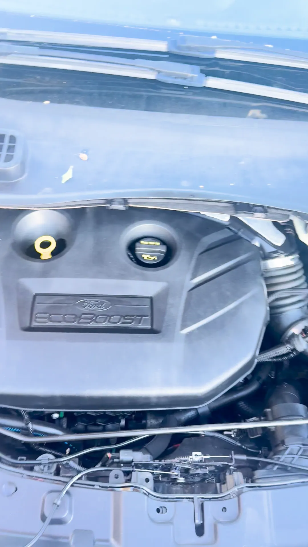 Engine bay of 2013 Ford Escape Titanium Sport Utility 4D