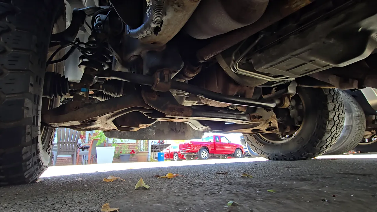 Underneath of 2010 Ford F150 SuperCrew Cab Lariat Pickup 4D 6 1/2 ft