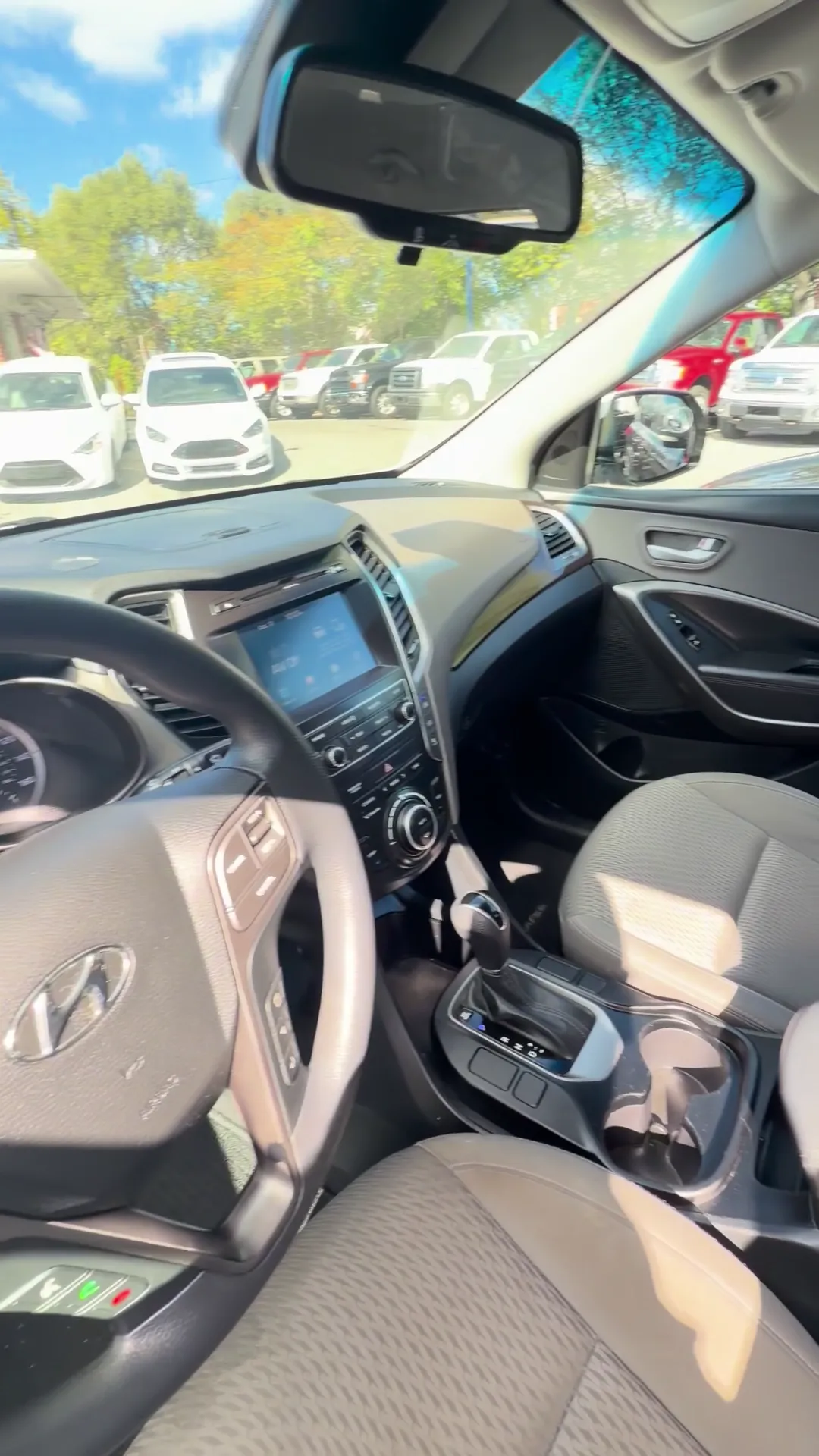 Interior of 2017 Hyundai Santa Fe SE Sport Utility 4D